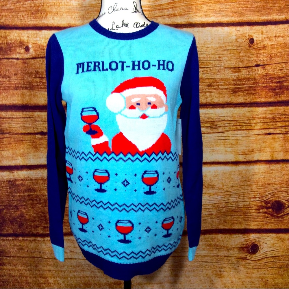Norther Pole “Merlot Ho Ho” ugly Christmas sweater